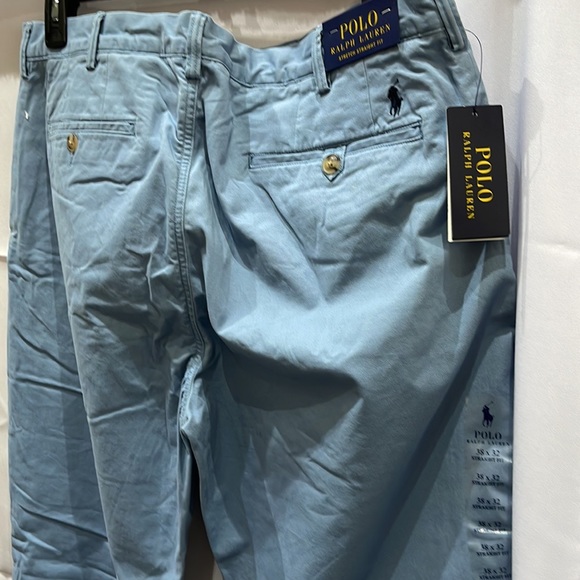 BNWT Polo Ralph Lauren Mens Polo pant 38x32" L Classic fit powder Blue - Picture 7 of 9